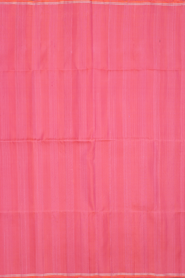 Raw Silk Saree In Pink With Plain