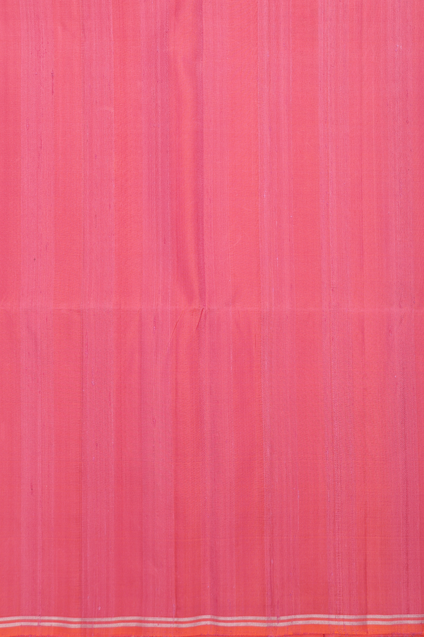 Raw Silk Saree In Pink With Plain