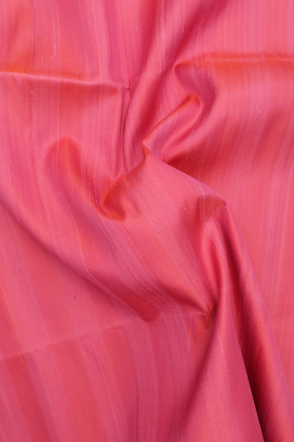 Raw Silk Saree In Pink With Plain