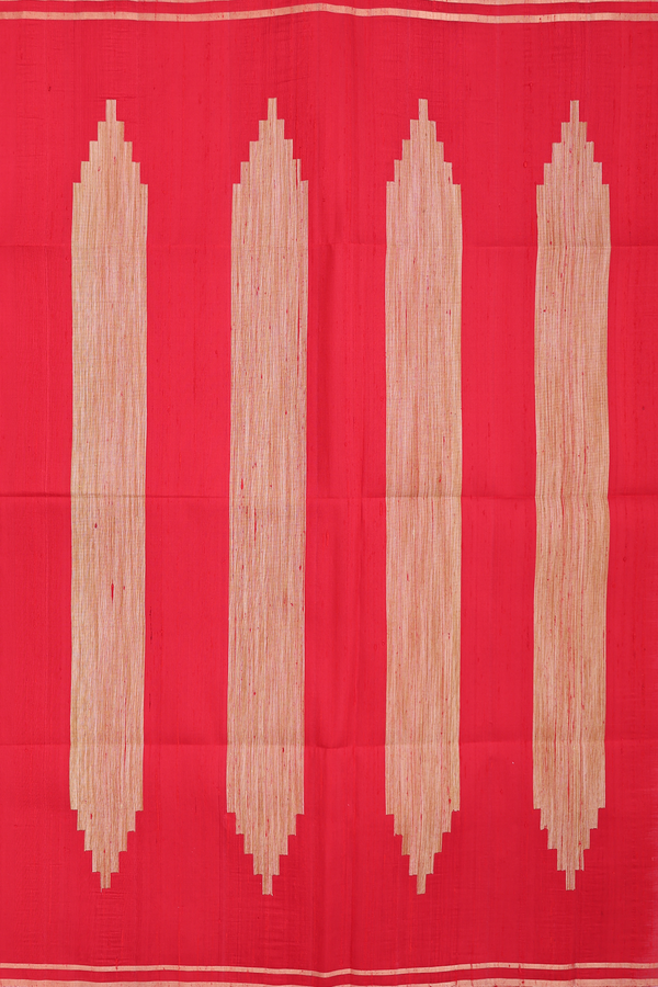 Raw Silk Saree In Pink With Zari Border
