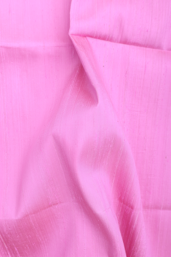 Raw Silk Saree In Pink With Zari Border