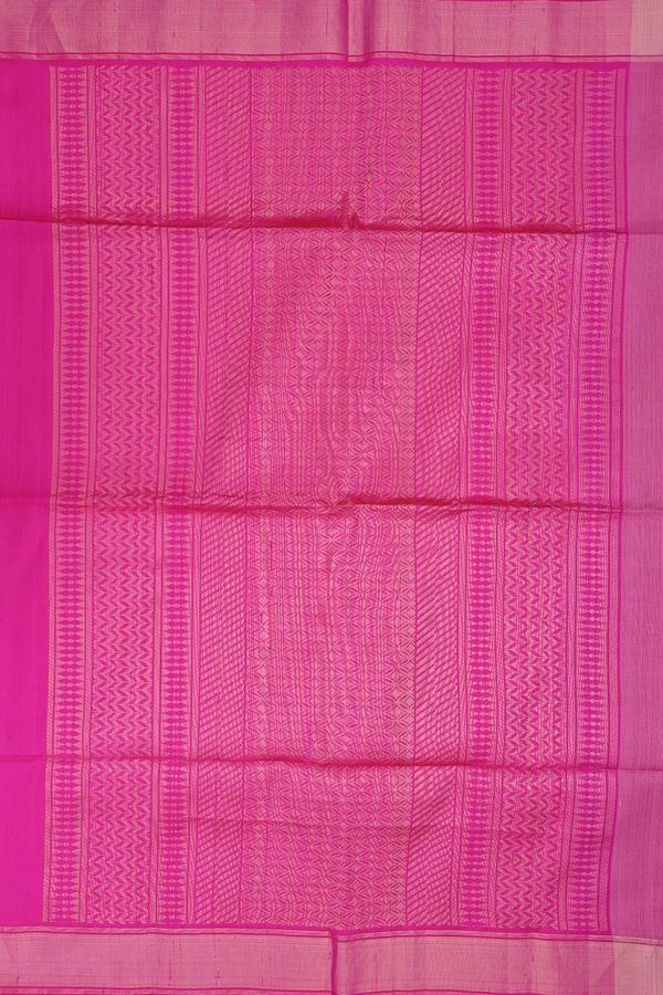 Raw Silk Saree In Pink With Zari Buttas