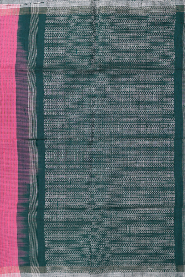 Raw Silk Saree In Pink With Zari Buttas