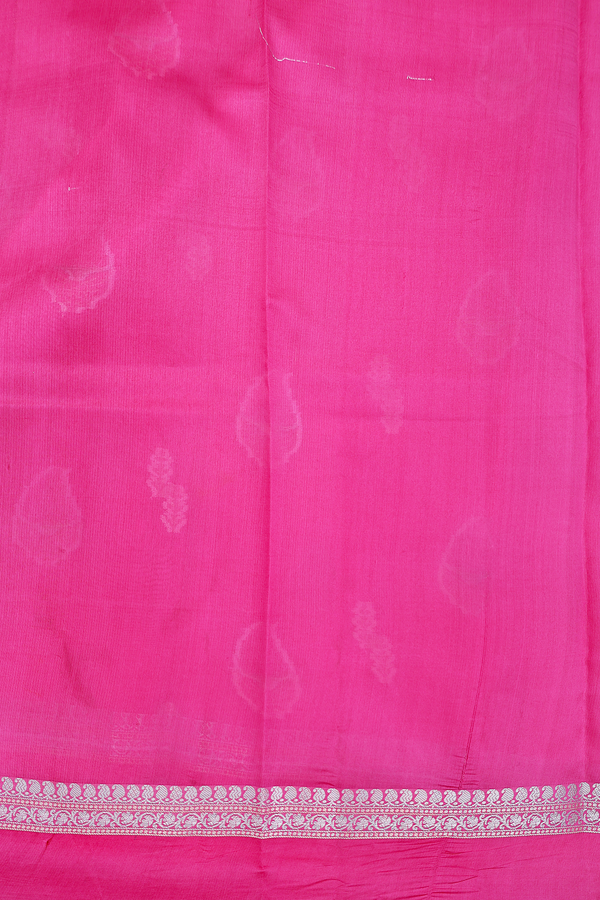 Raw Silk Saree In Pink With Zari Buttas