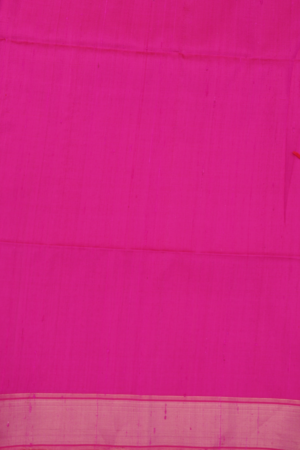 Raw Silk Saree In Pink With Zari Buttas