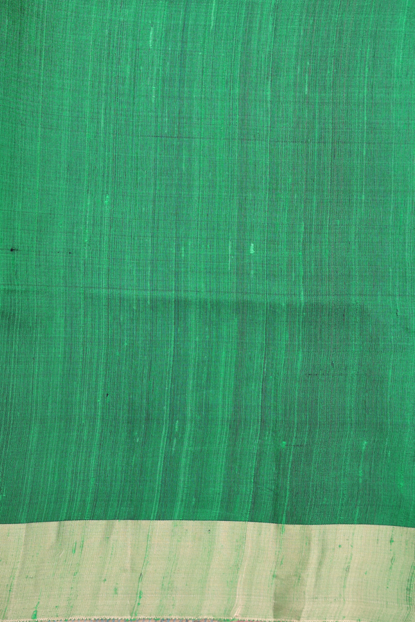 Raw Silk Saree In Plain Black With Bavanchi Border