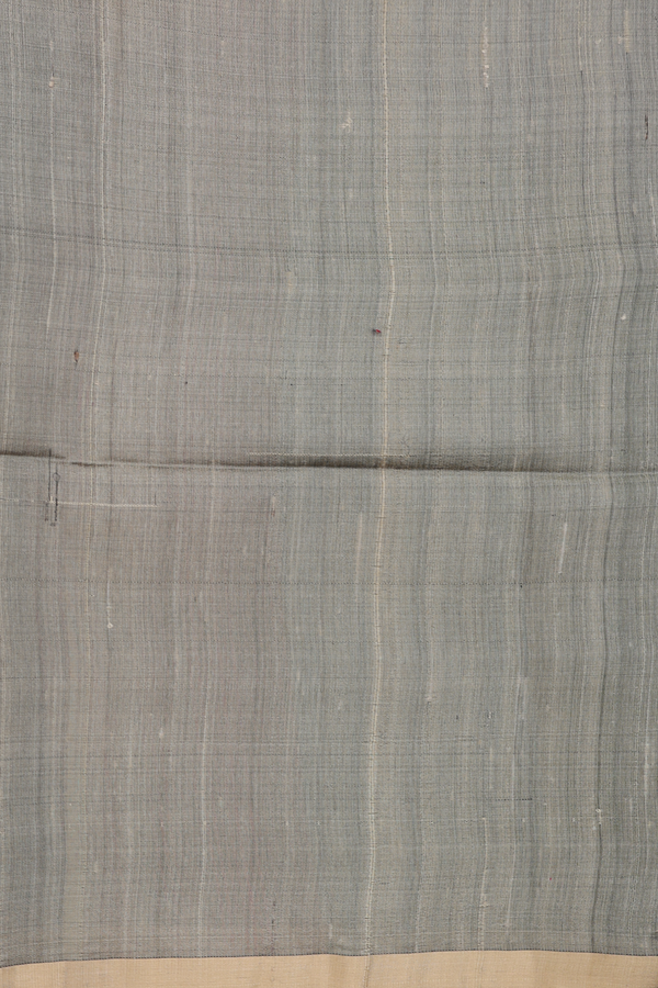 Raw Silk Saree In Plain Black With Zari Border