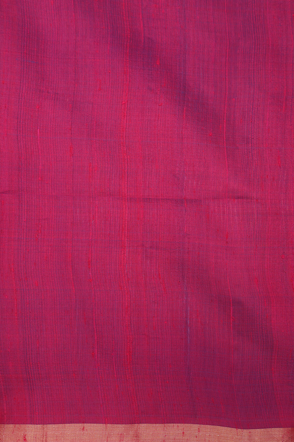 Raw Silk Saree In Plain Deep Sky Blue With Bavanchi Border