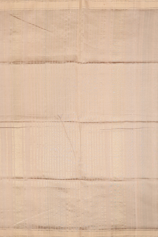 Raw Silk Saree In Plain Dusty Khaki With Bavanchi Border