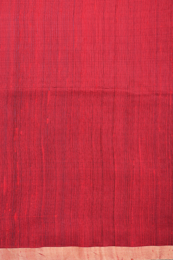 Raw Silk Saree In Plain Pigeon Blue With Bavanchi Border