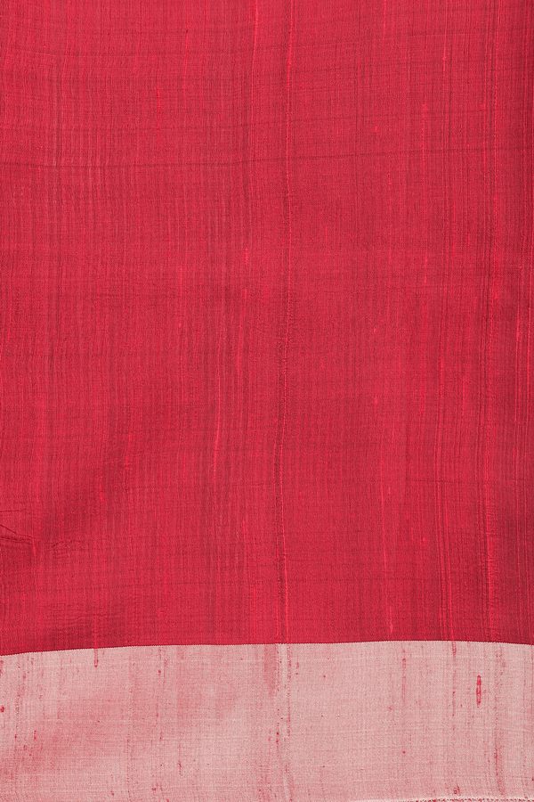 Raw Silk Saree In Plain Pigeon Blue With Bavanchi Border