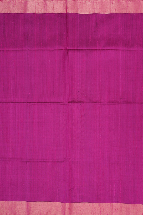 Raw Silk Saree In Plain Purple Rose With Bavanchi Border