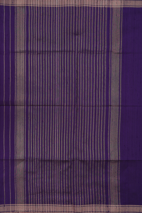 Raw Silk Saree In Plain Purple With Bavanchi Border