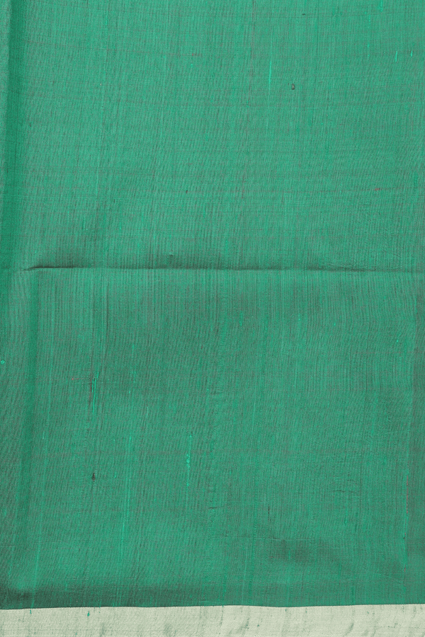 Raw Silk Saree In Plain Scarlet Red With Bavanchi Border