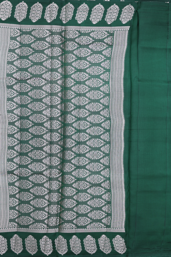 Raw Silk Saree In Plum Brown With Stripes Along Buttas