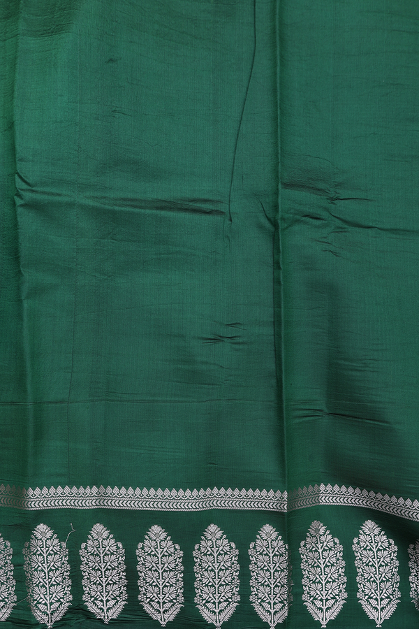 Raw Silk Saree In Plum Brown With Stripes Along Buttas