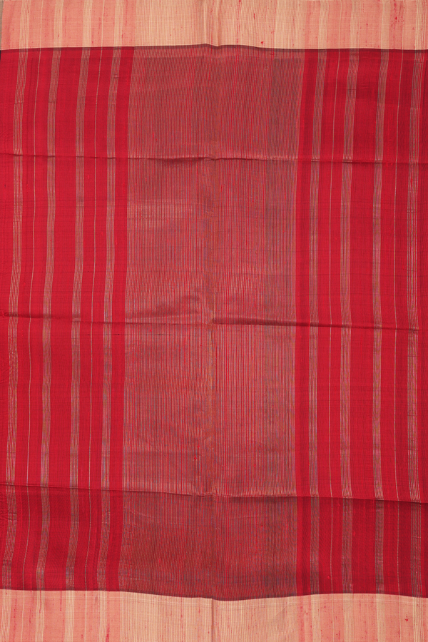 Raw Silk Saree In Plum Brown With Zari Checked Design