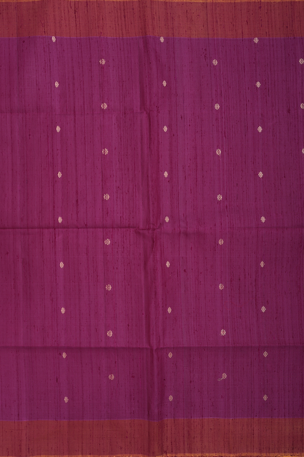 Raw Silk Saree In Plum Purple Floral Buttas
