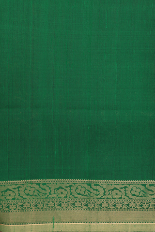Raw Silk Saree In Plum Purple With Floral Zari Buttas