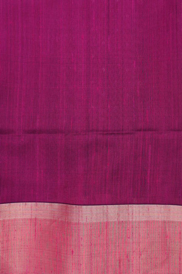 Raw Silk Saree In Plum Purple With Zari Border