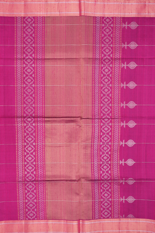 Raw Silk Saree In Purple Rose With Parrot Design