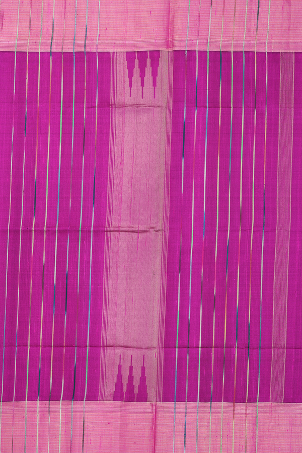 Raw Silk Saree In Purple Rose With Threadwork Buttas