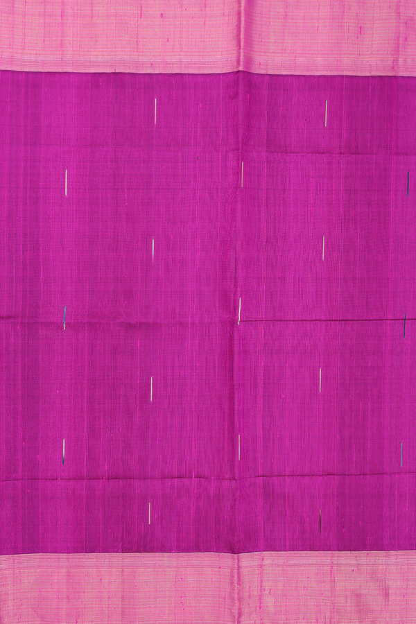 Raw Silk Saree In Purple Rose With Threadwork Buttas