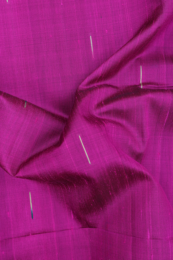 Raw Silk Saree In Purple Rose With Threadwork Buttas