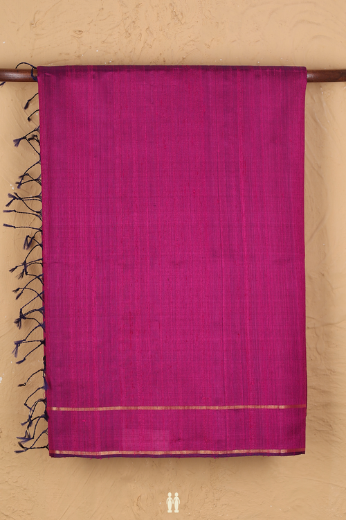 Raw Silk Saree In Purple With Iruthalai Pakshi Pallu