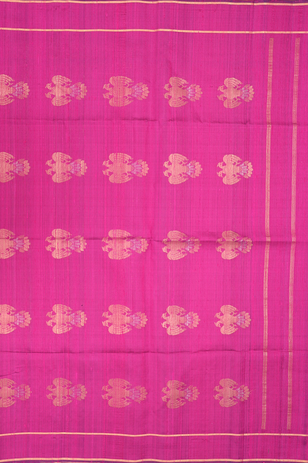 Raw Silk Saree In Purple With Iruthalai Pakshi Pallu