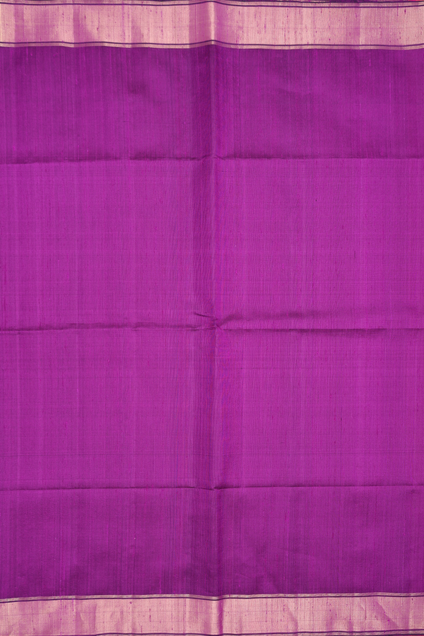 Raw Silk Saree In Purple With Zari Border