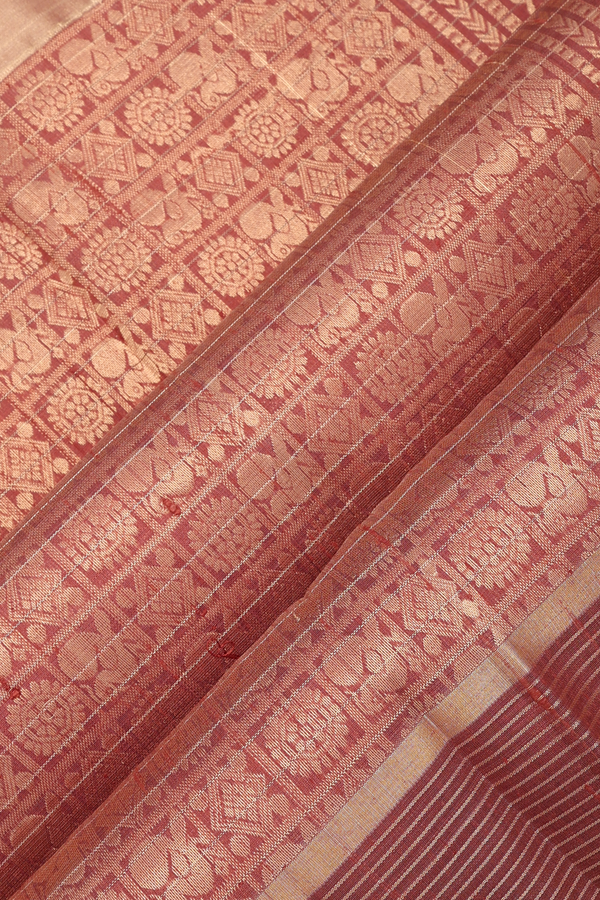 Raw Silk Saree In Rani Pink With Checks Design
