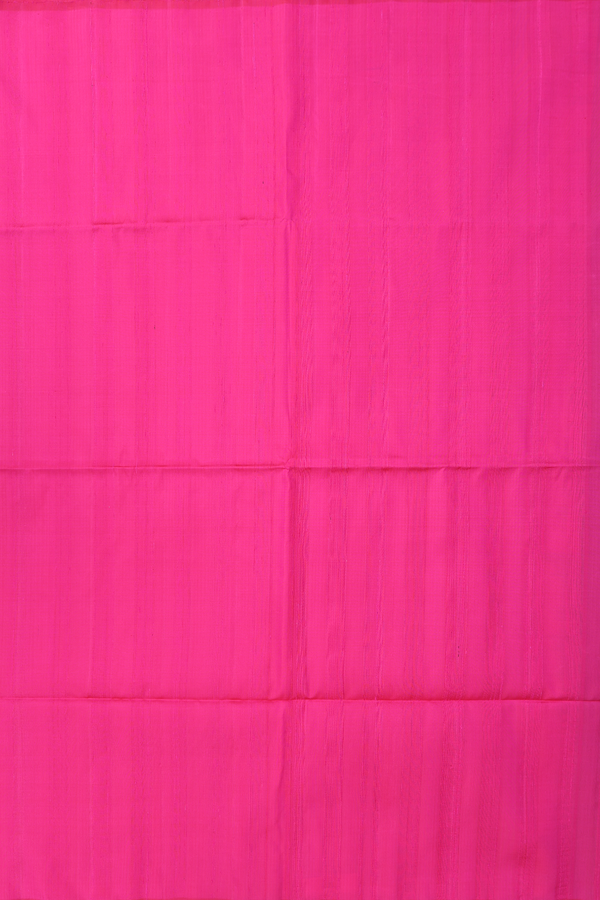 Raw Silk Saree In Rani Pink With Contrast Pallu
