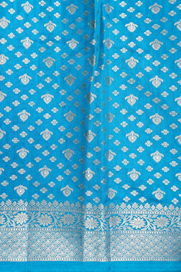 Raw Silk Saree In Regal Purple With Zari Buttas