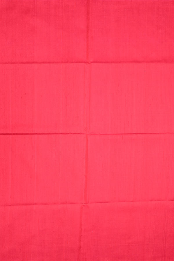 Raw Silk Saree In Scarlet Red With Contrast Pallu