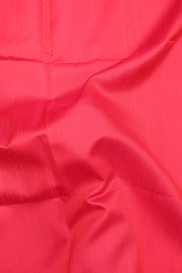 Raw Silk Saree In Scarlet Red With Contrast Pallu