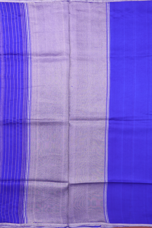 Raw Silk Saree In Royal Blue With Floral Buttas