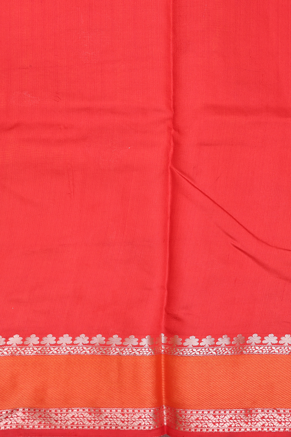 Raw Silk Saree In Royal Yellow With Floral Motifs