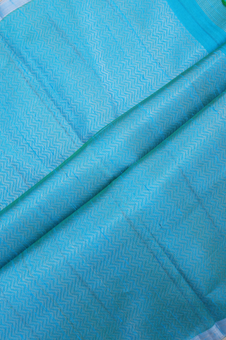 Raw Silk Saree In Khaki With Stripes Design