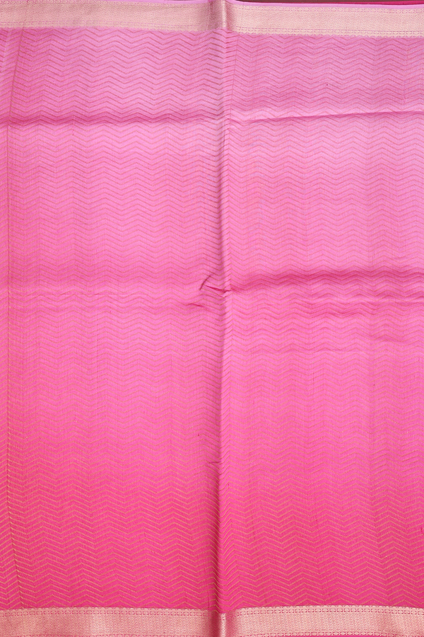 Raw Silk Saree In Shades Of Pink With Chevron Design