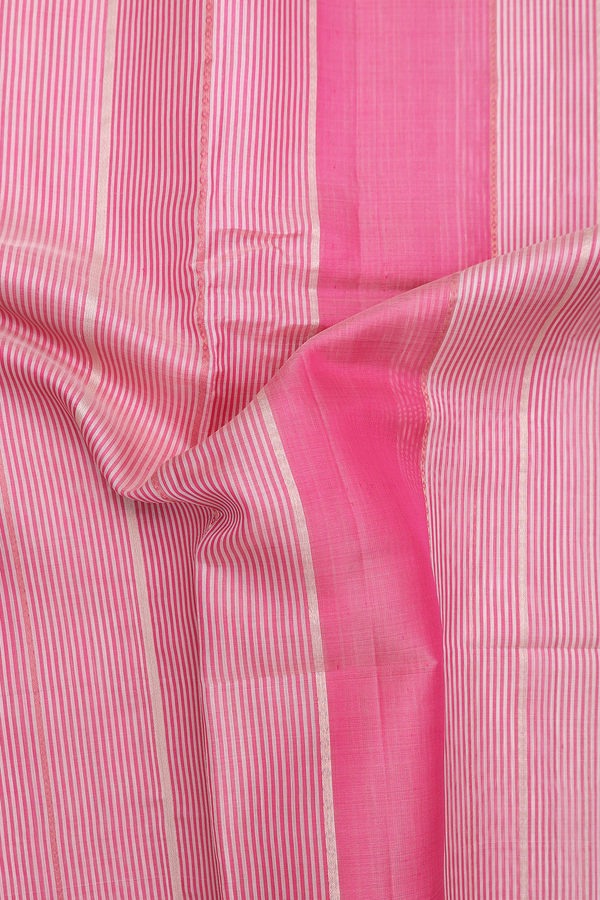 Raw Silk Saree In Shades Of Pink With Stripes Design