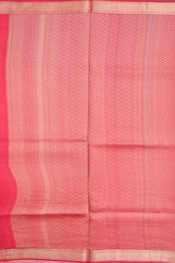 Raw Silk Saree In Shades Of Red With Chevron Design