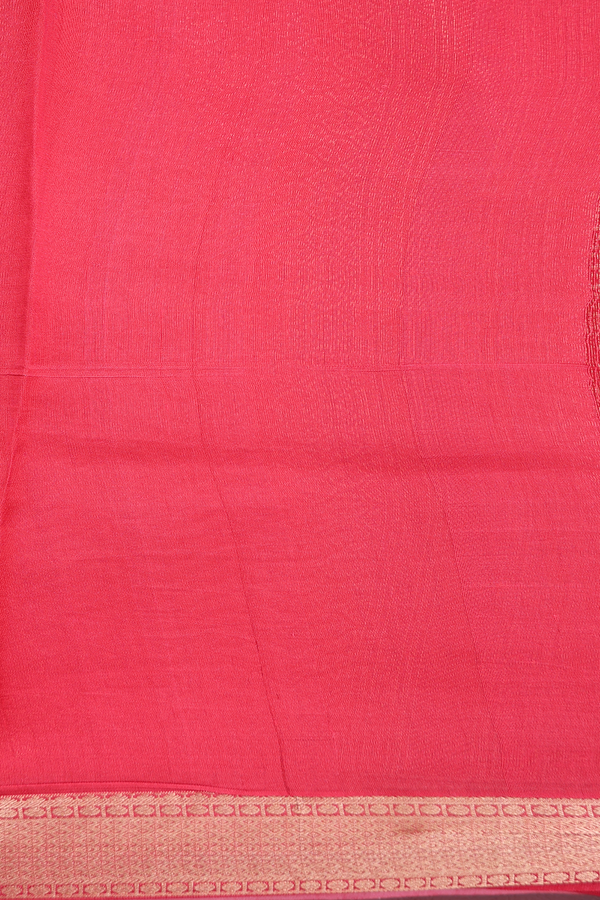 Raw Silk Saree In Shades Of Red With Chevron Design