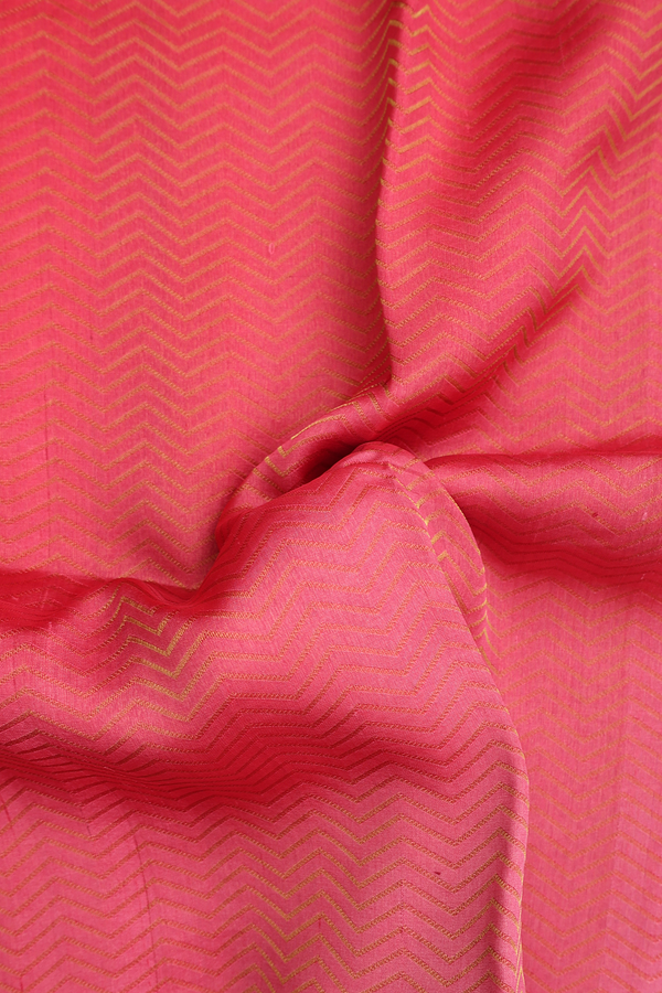 Raw Silk Saree In Shades Of Red With Chevron Design