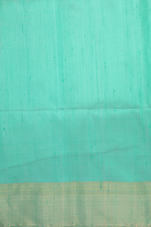 Raw Silk Saree In Steel Blue With Contrast Border
