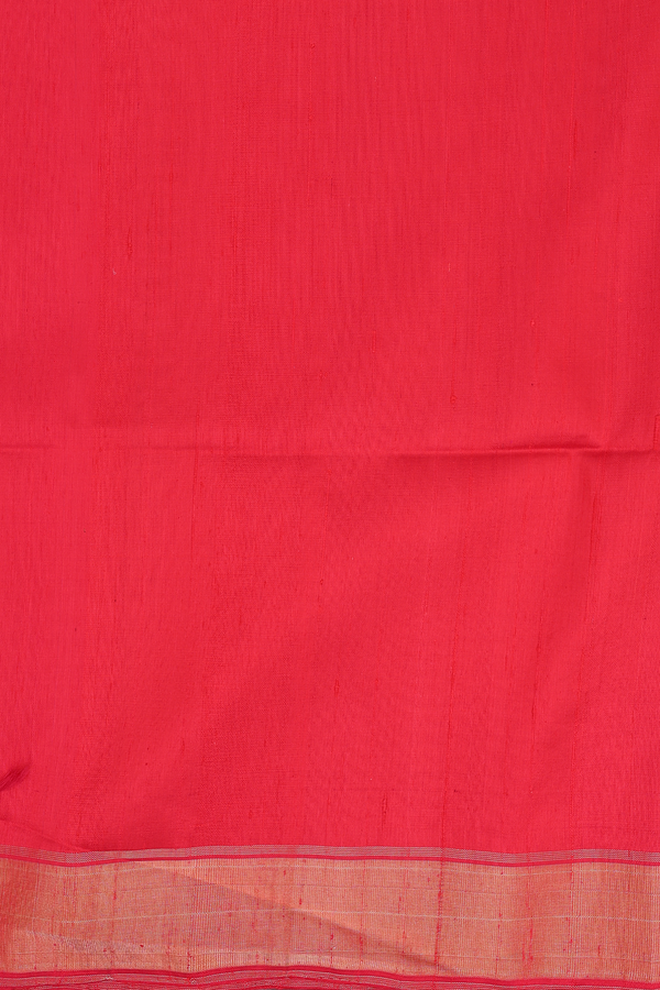 Raw Silk Saree In White With Zari Buttas