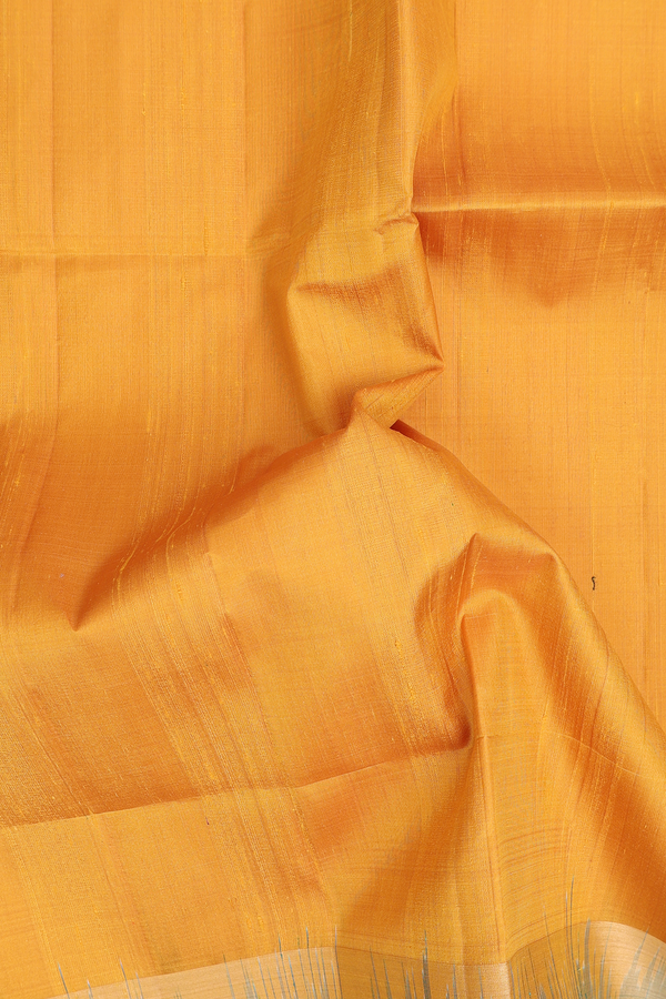 Raw Silk Saree In Yellow With Ganga Jamuna Border