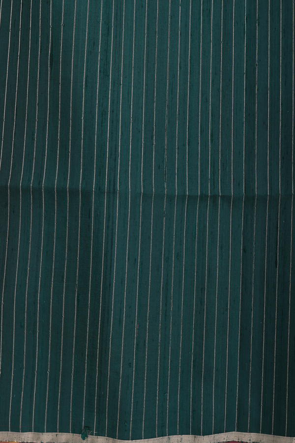 Raw Silk Saree In Yellow With Stripes Design
