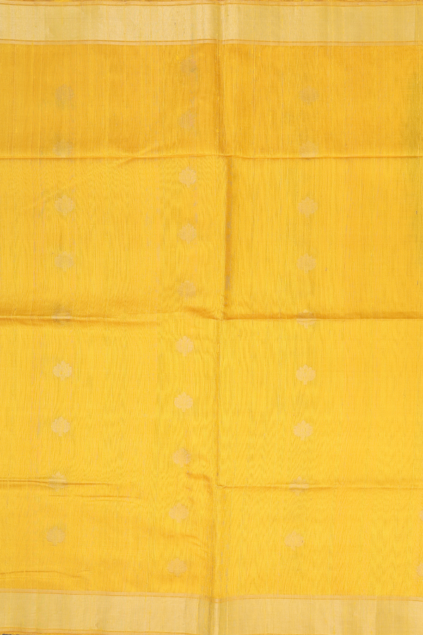 Raw Silk Saree In Yellow With Zari Buttas