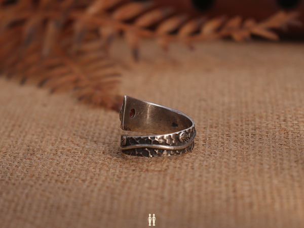 Red Stone Pure Silver Ring